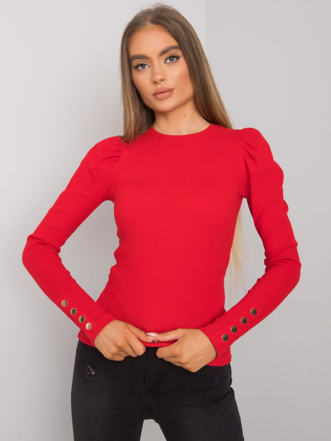 Czerwona bluzka prążkowana Gastonia RUE PARIS