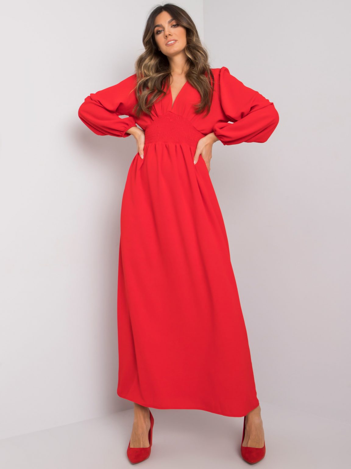Czerwona sukienka maxi Cortinada RUE PARIS