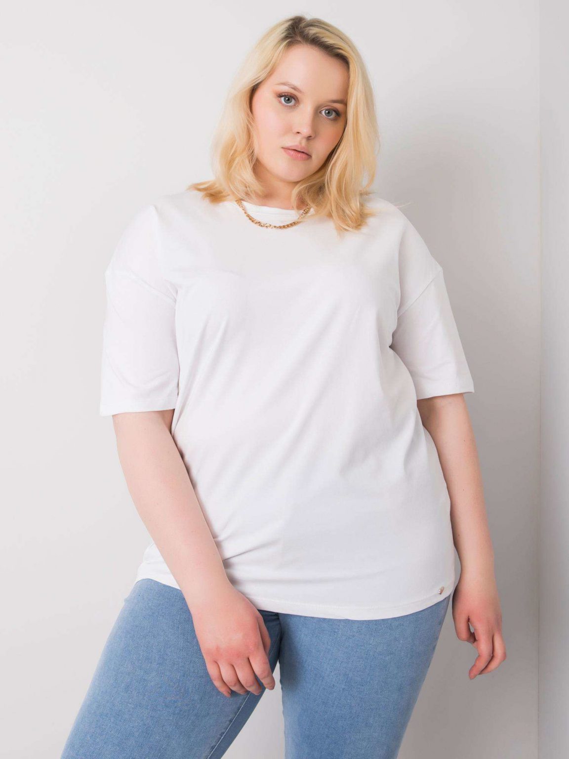 Biały t-shirt plus size Gaia