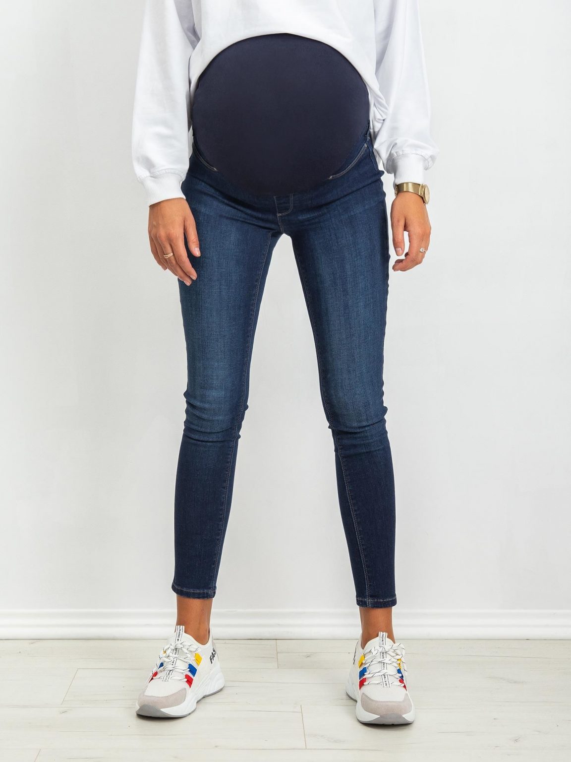 RUE PARIS Ciemnoniebieskie jeansy ciążowe Nevermind