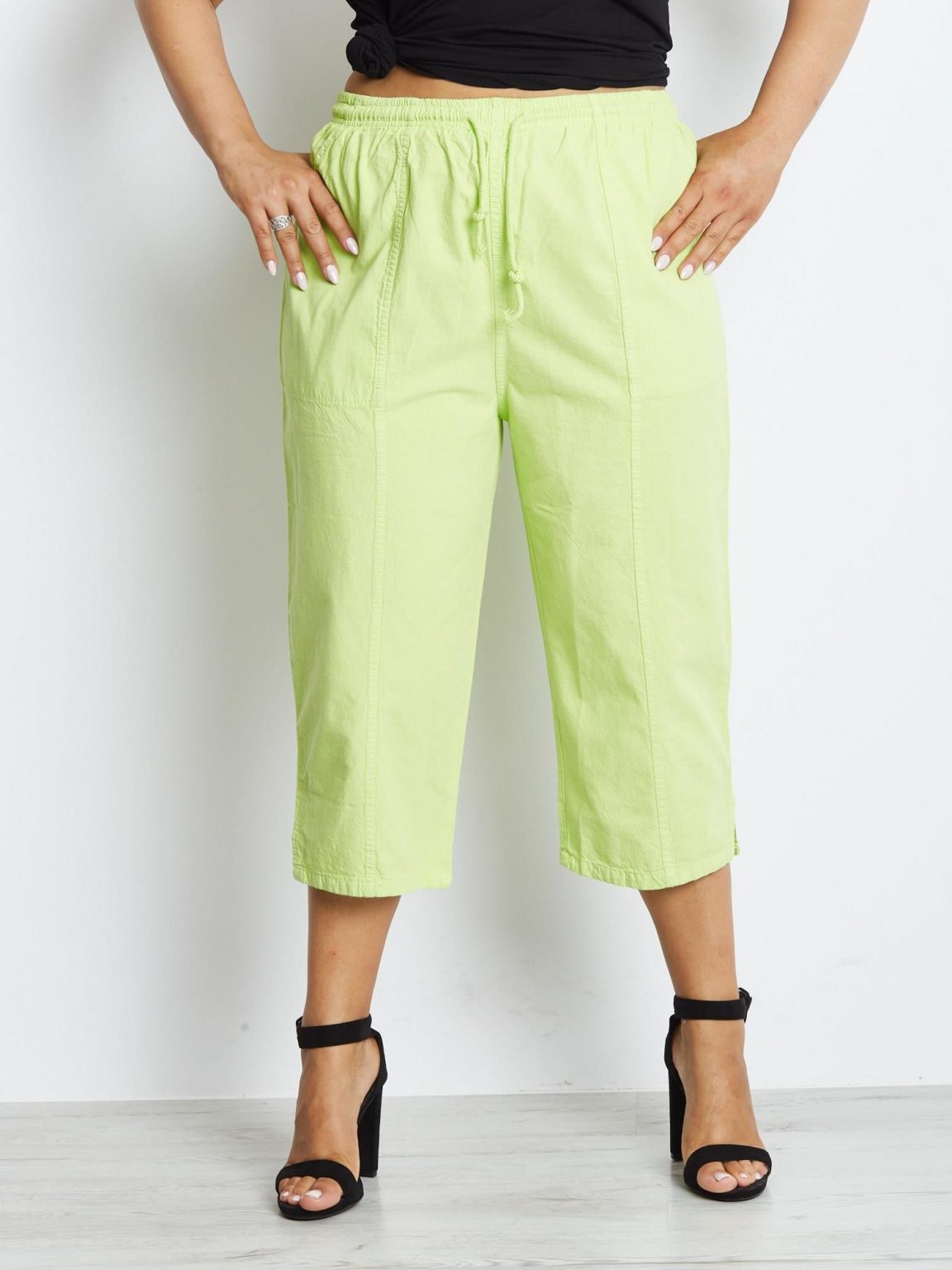 Zielone spodnie plus size Contraction