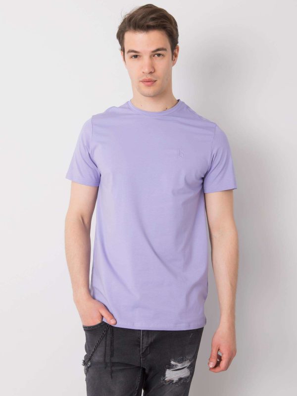 Liliowy t-shirt męski basic Kenneth LIWALI