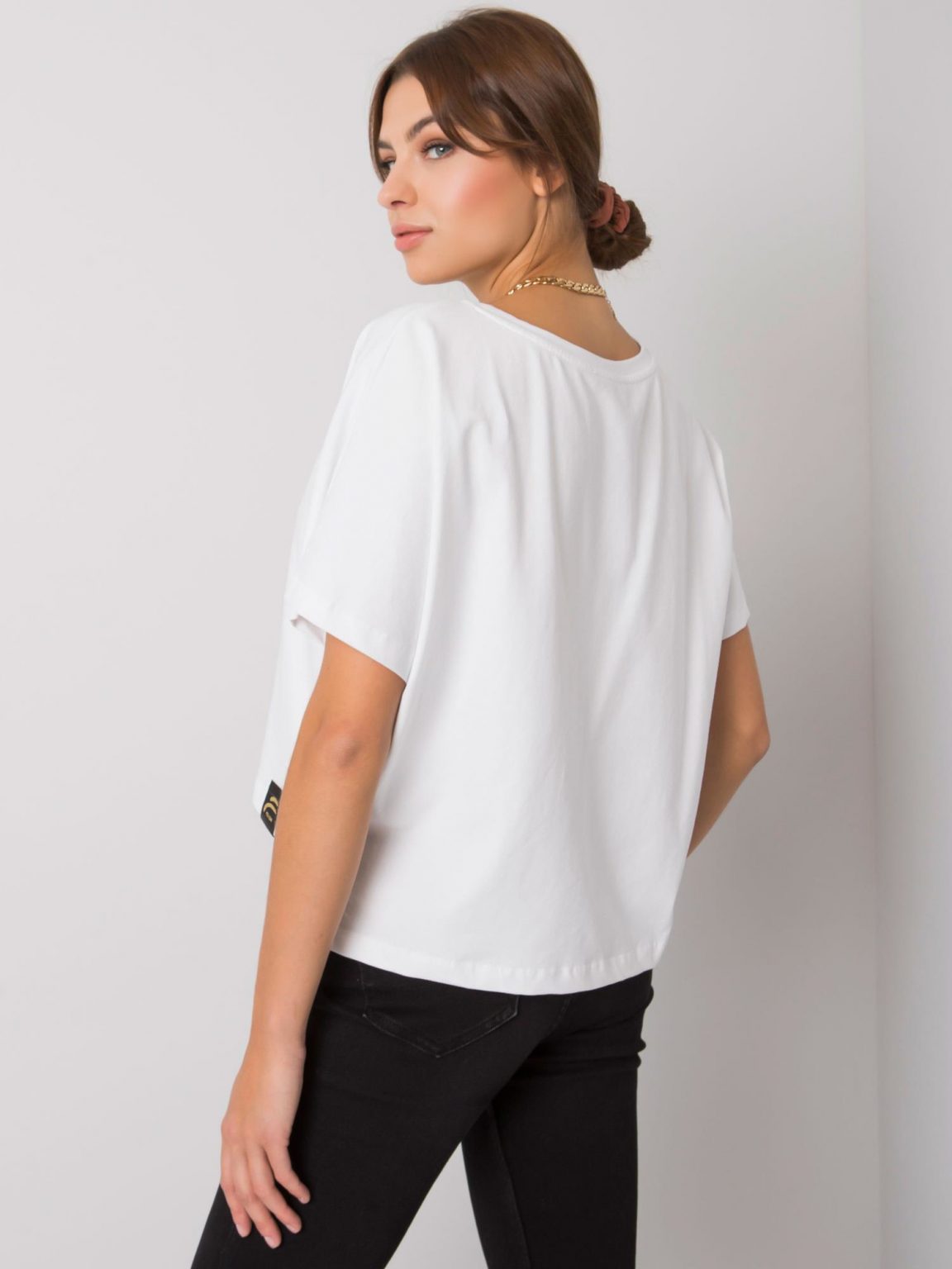 Biały luźny t-shirt Imogene FOR FITNESS