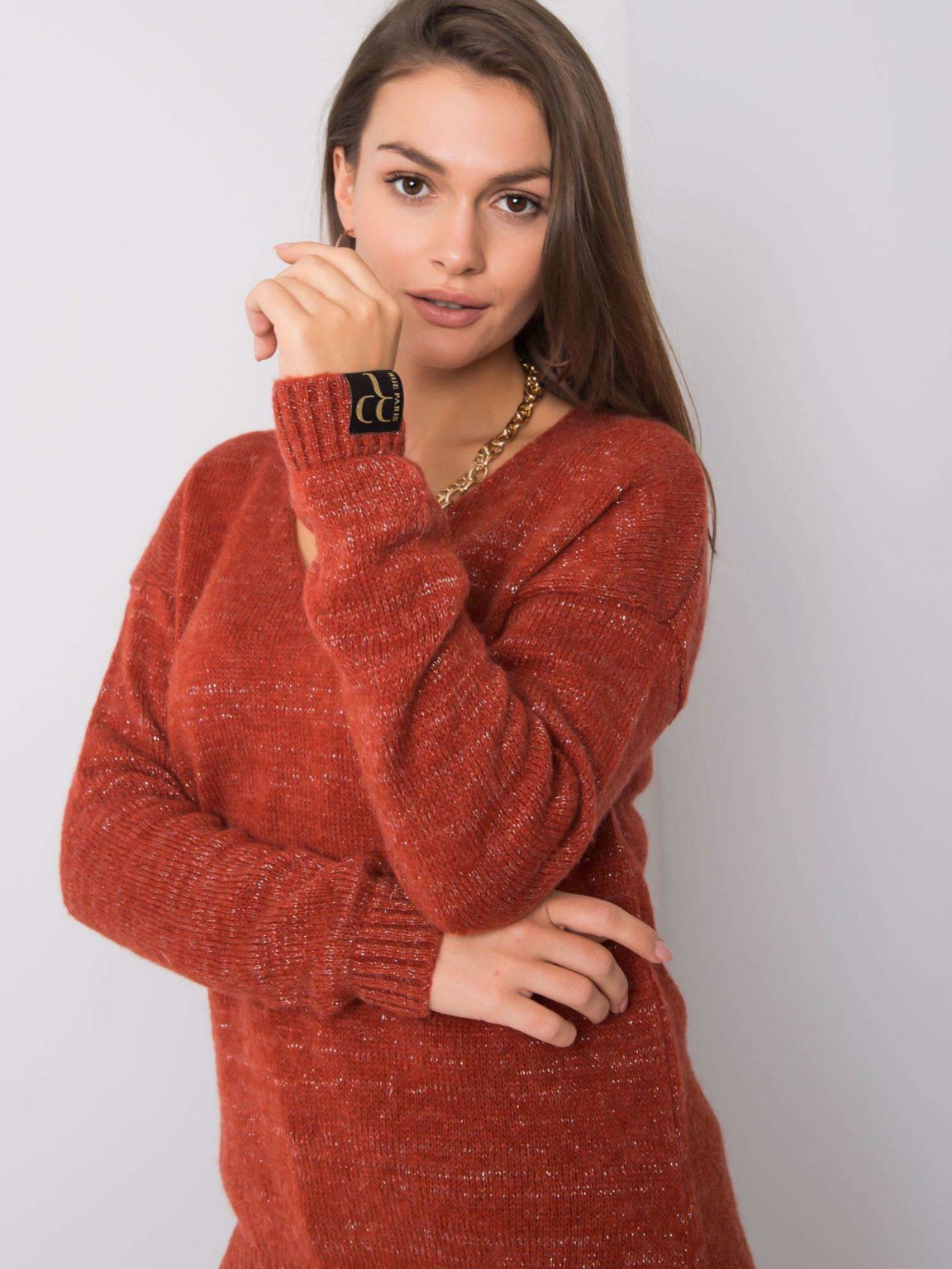 Kasztanowy sweter Ivy RUE PARIS