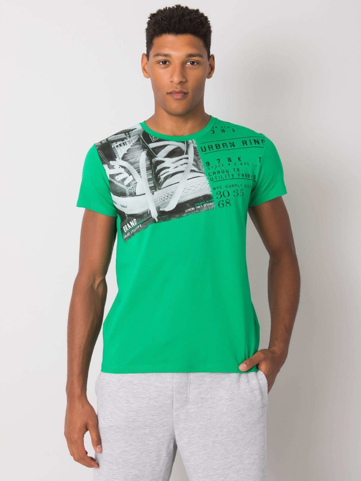 Ciemnozielony t-shirt z bawełny Kendrick
