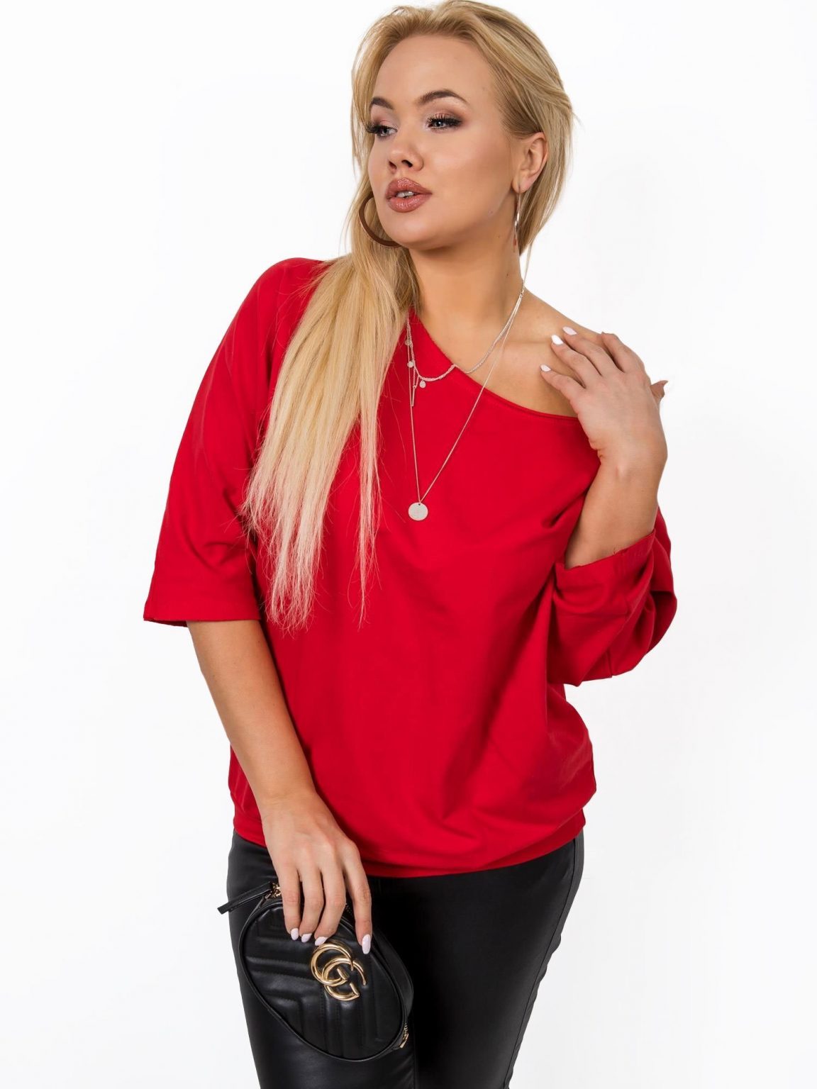 Czerwona bluzka plus size Sophie RUE PARIS