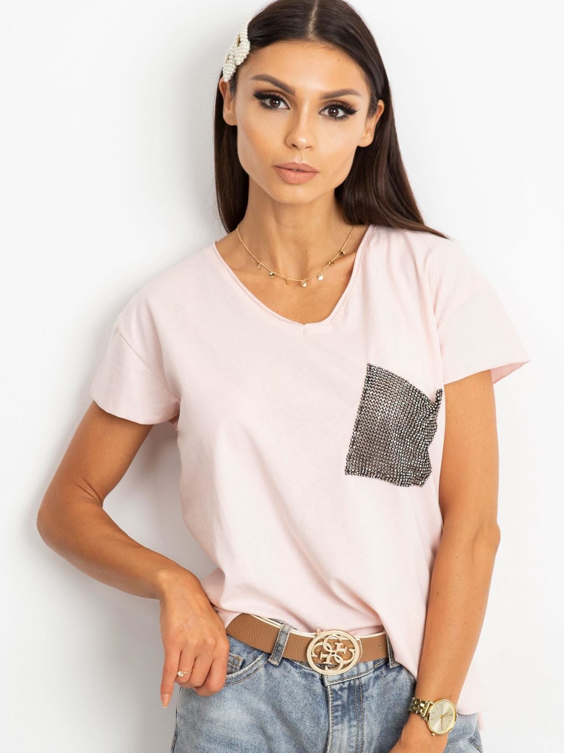 Różowy t-shirt Shelly