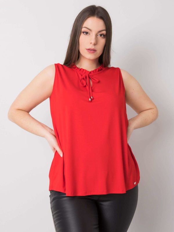 Czerwona bluzka plus size z wiskozy Nuka