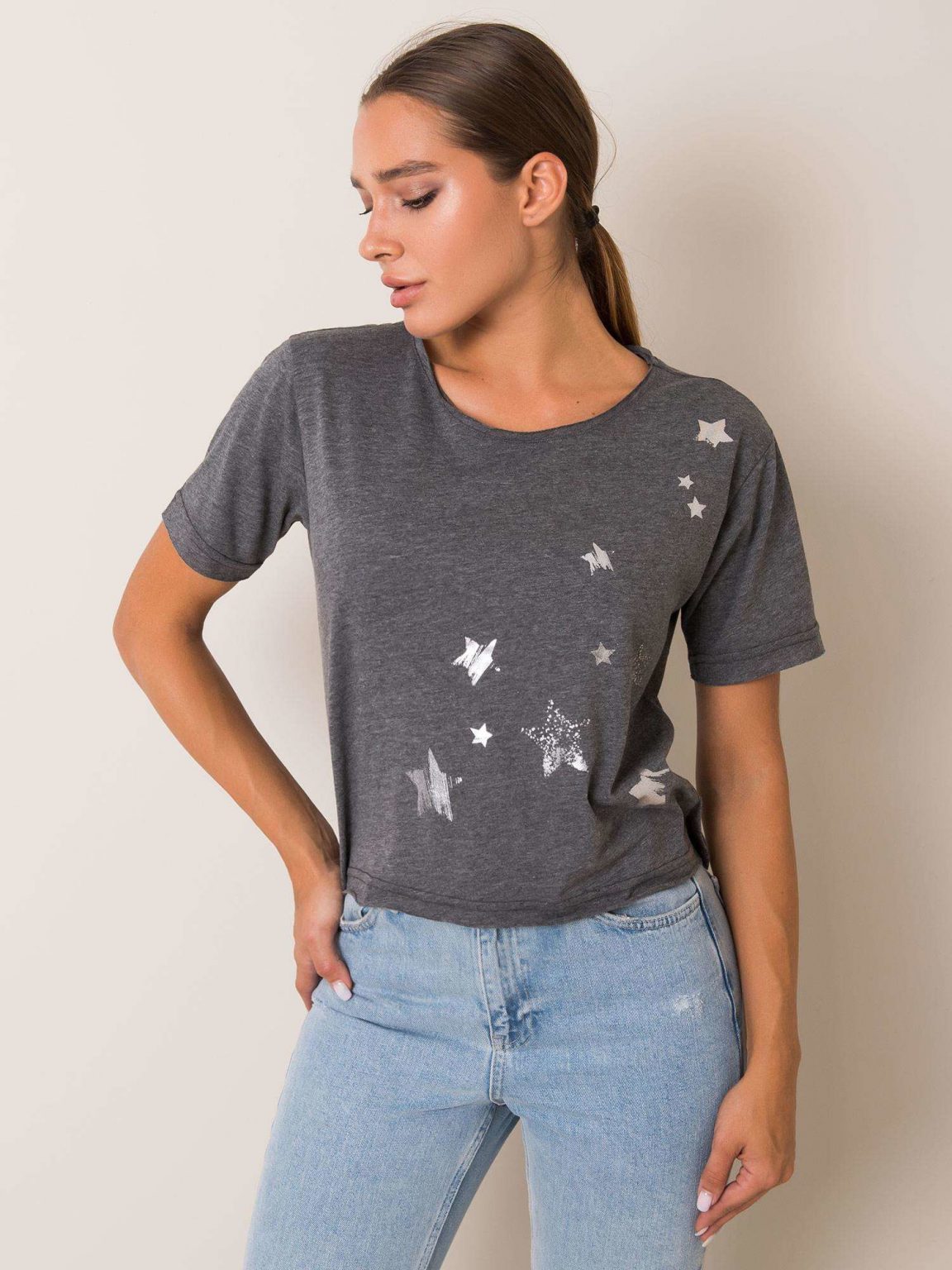 Ciemnoszary t-shirt Star FOR FITNESS