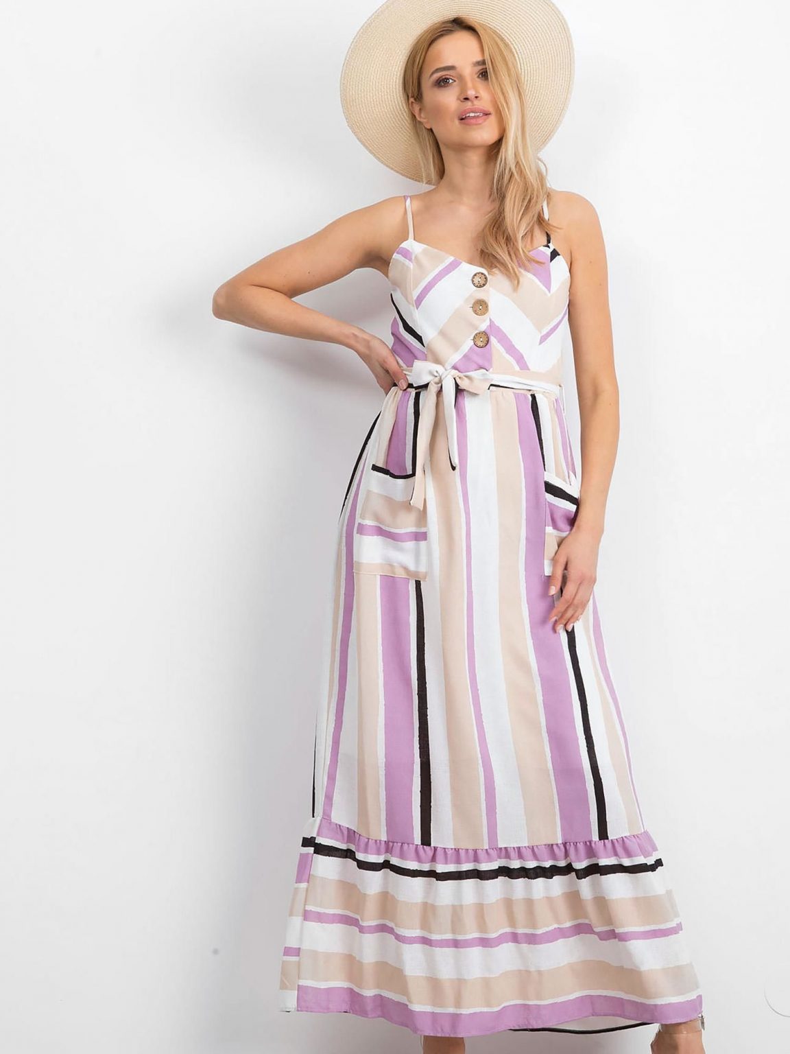 Biało-fioletowa sukienka Evaporate