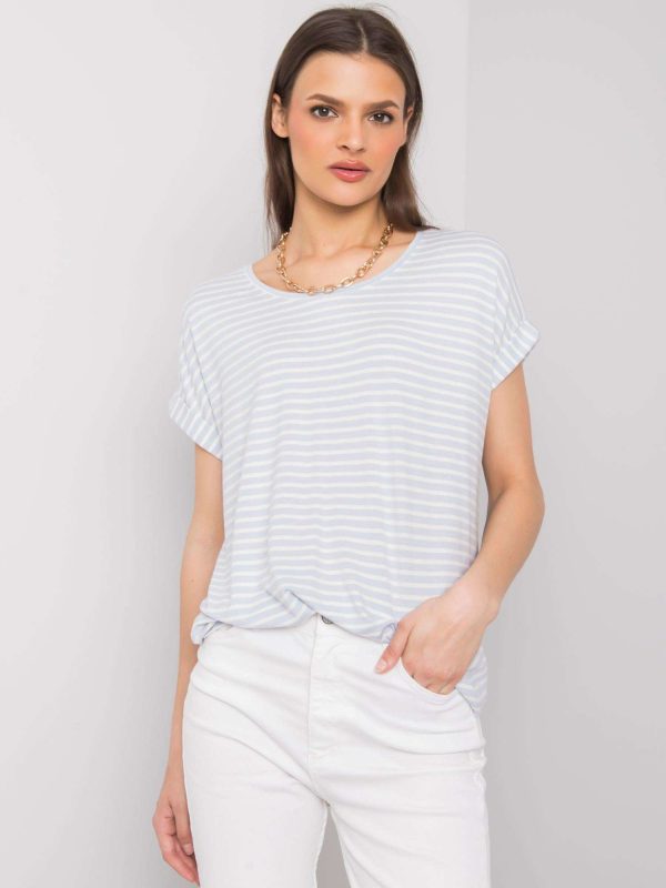 Niebiesko-biały t-shirt w paski Ximena RUE PARIS