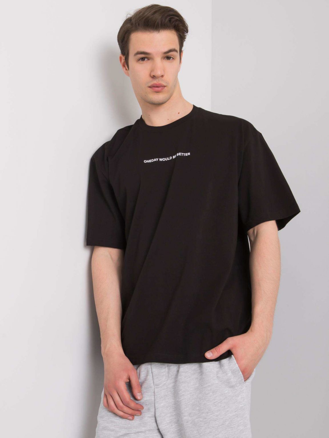 Czarny t-shirt męski z napisem LIWALI