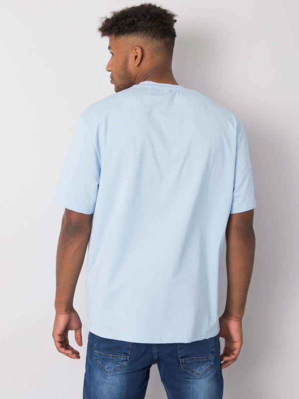 Jasnoniebieski t-shirt męski bawełniany Archer LIWALI