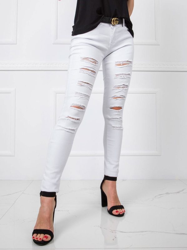 Białe jeansy Madame