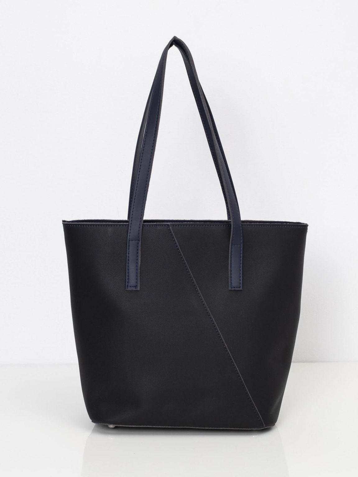 Granatowo-czarna torba faux leather