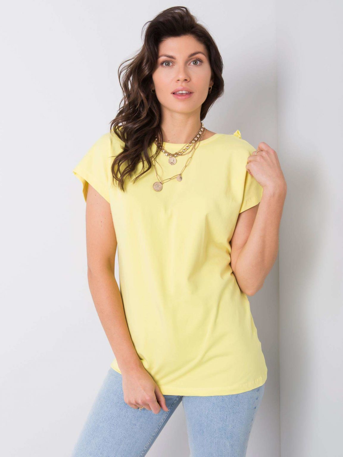 Żółta bluzka z falbankami Leanne