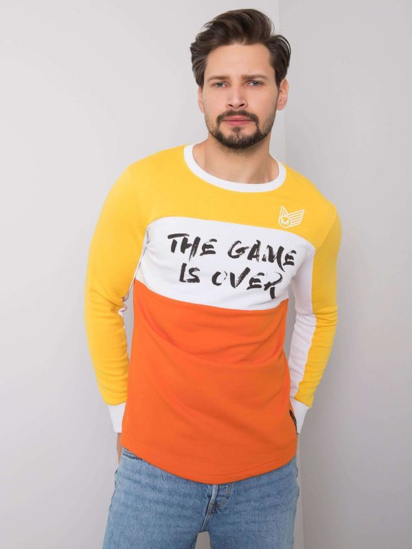Żółto-pomarańczowa bluza męska bez kaptura Ian
