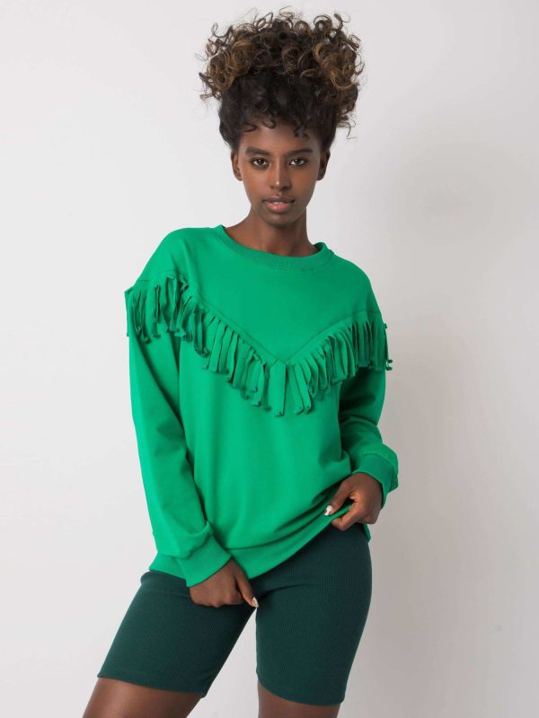 Zielona bluza z frędzlami Antoniella
