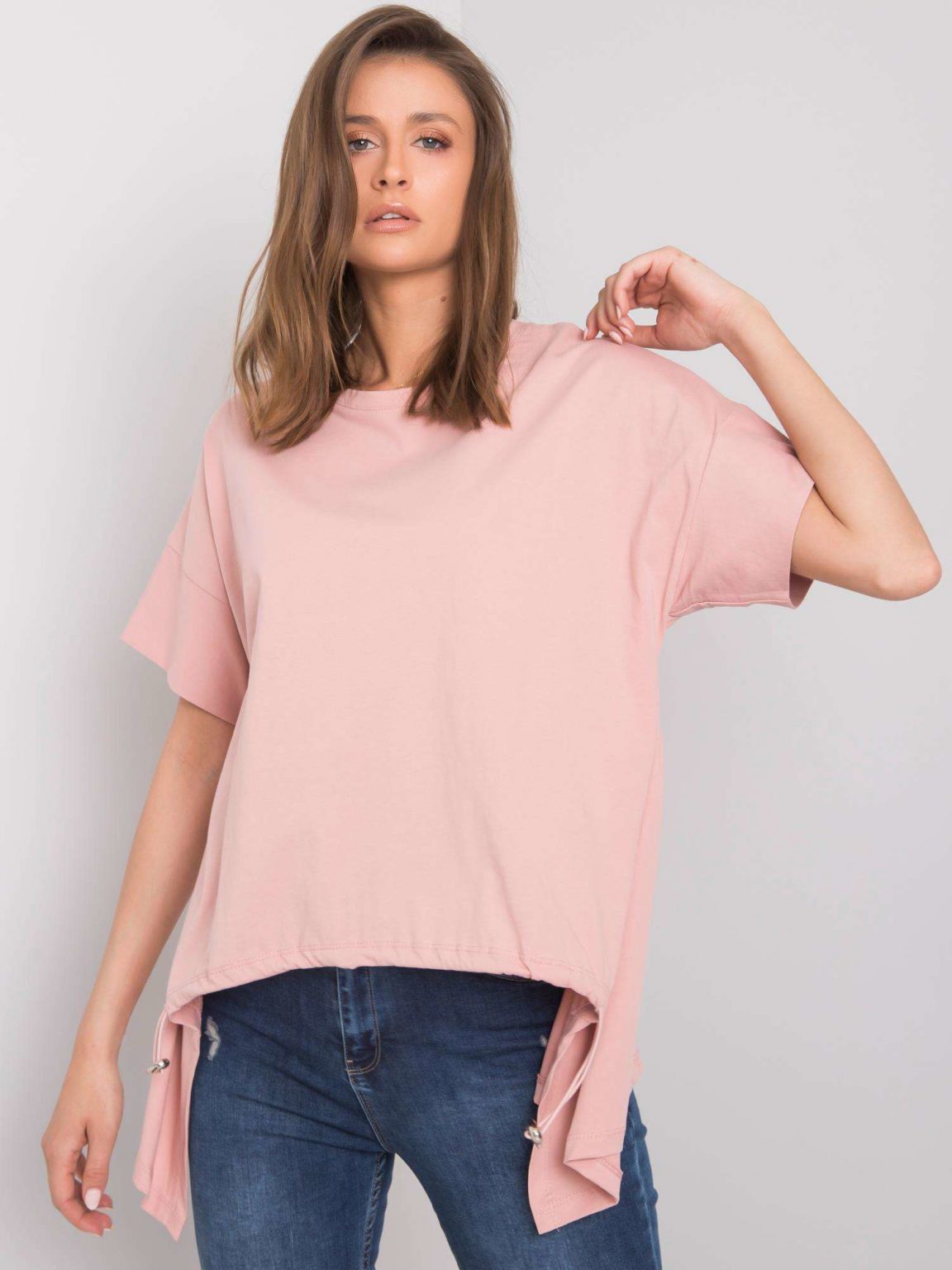 Różowy t-shirt Alena RUE PARIS