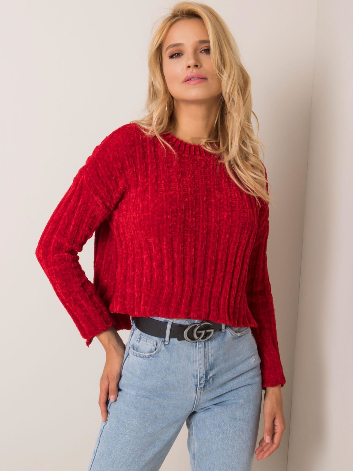 Ciemnoczerwony sweter Olivvia RUE PARIS