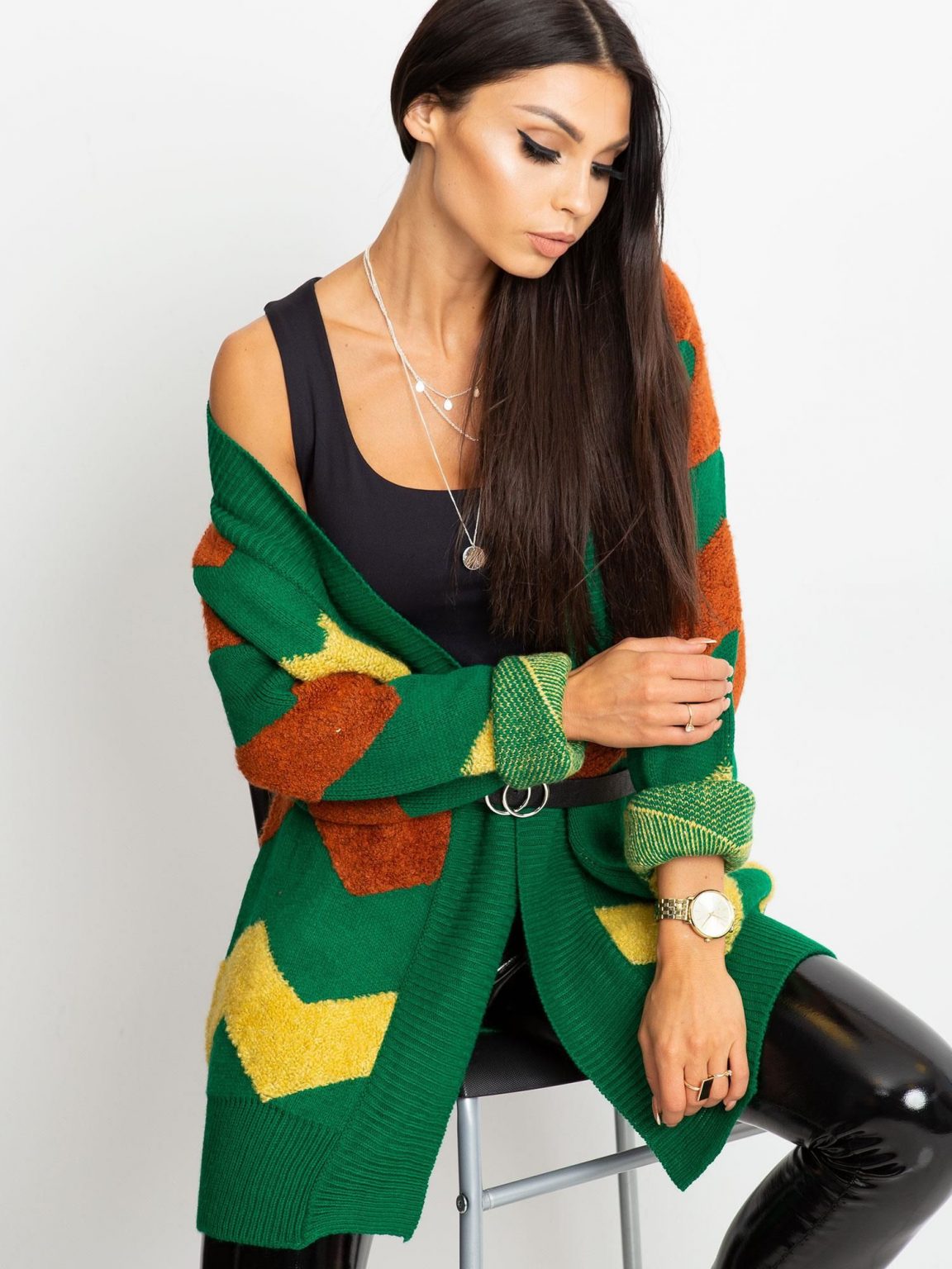 RUE PARIS Zielony sweter Fabulous