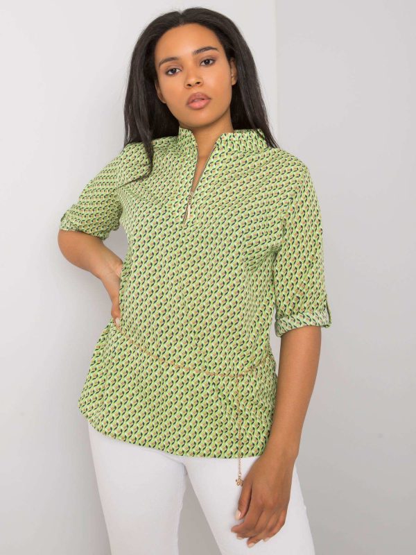 Zielona bluzka plus size we wzory Benecia