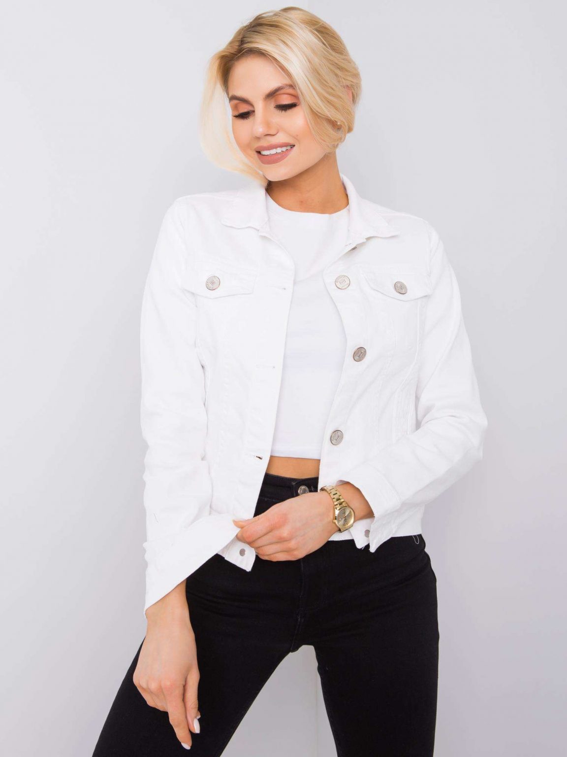 Biała kurtka jeansowa Kaylah RUE PARIS