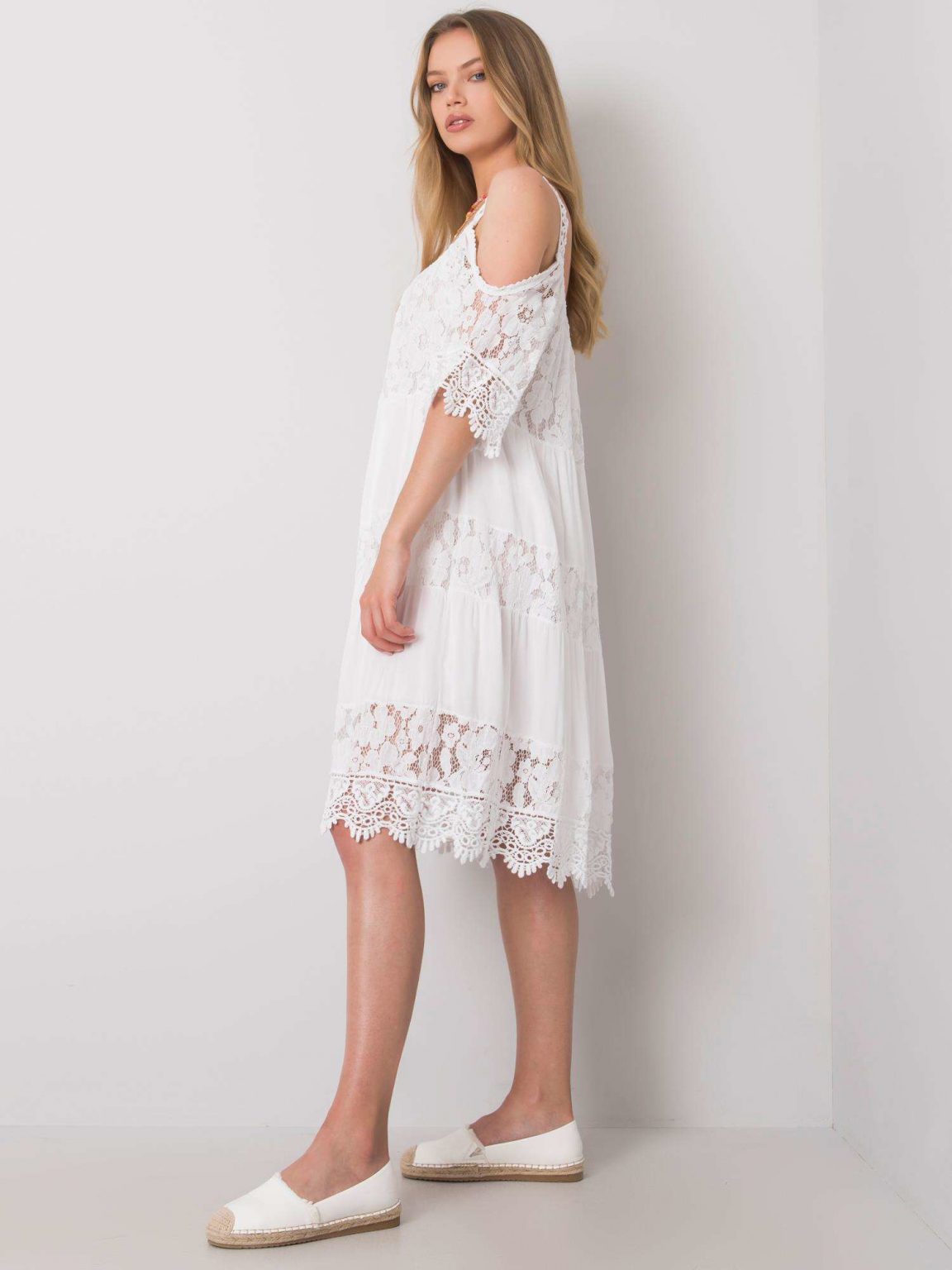 Biała sukienka z koronką Fiona OCH BELLA