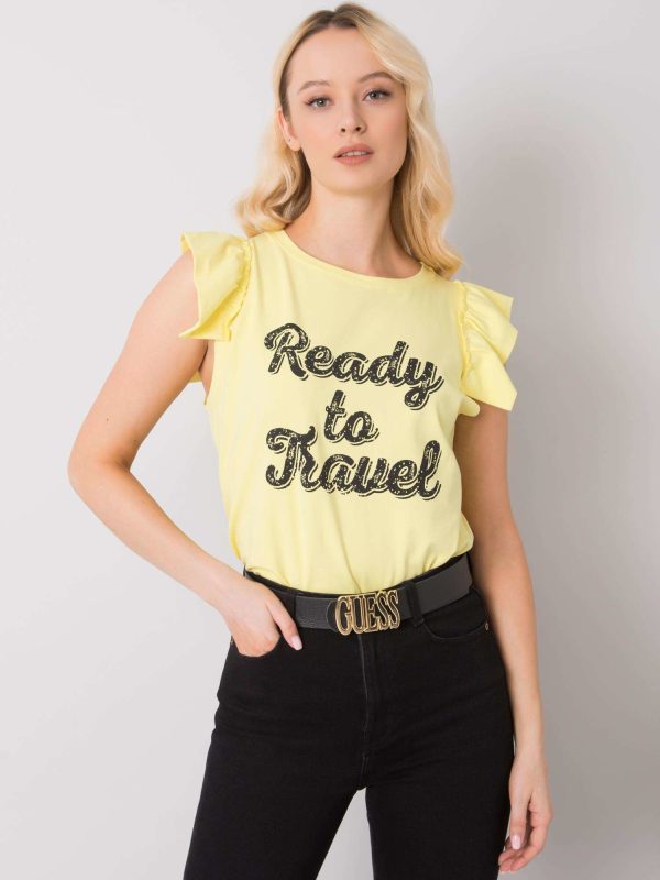Żółta bluzka z nadrukiem Beverly