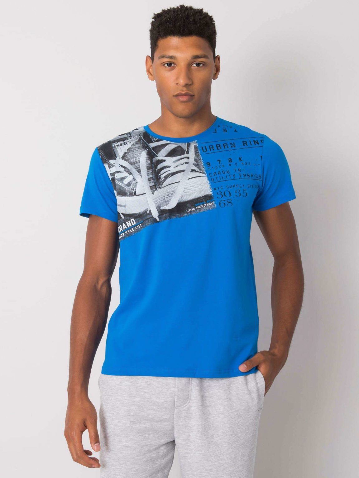 Niebieski t-shirt z bawełny Kendrick