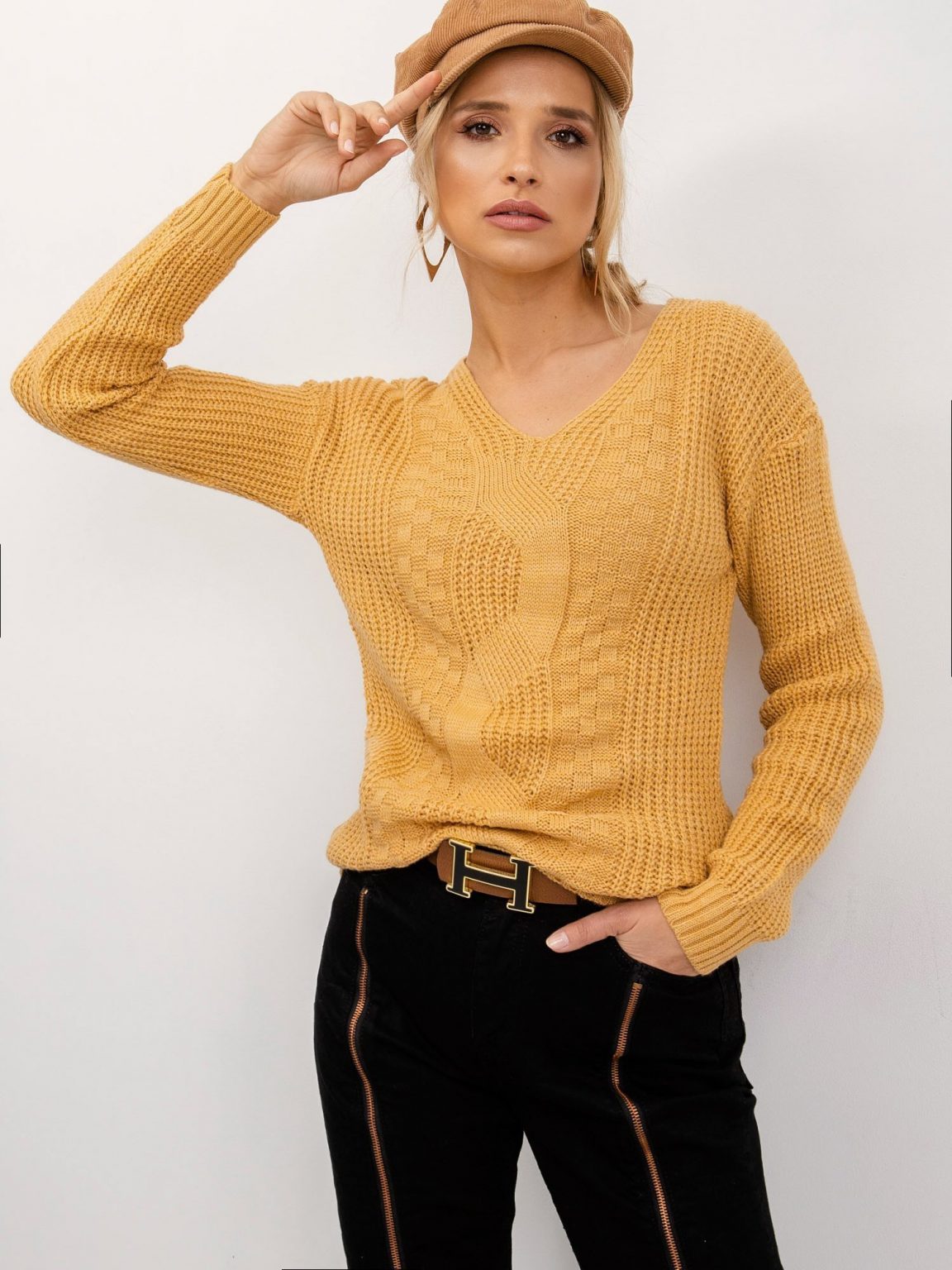 Ciemnożółty sweter Mia