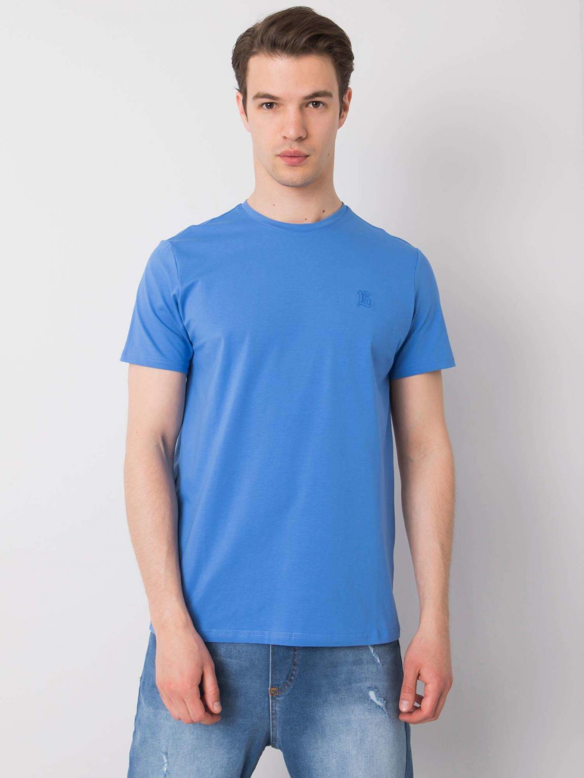Niebieski t-shirt męski basic Kenneth LIWALI