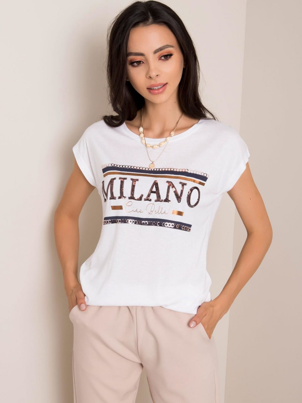 Biały t-shirt Milano SUBLEVEL