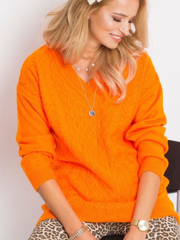 RUE PARIS Pomarańczowy sweter Chill