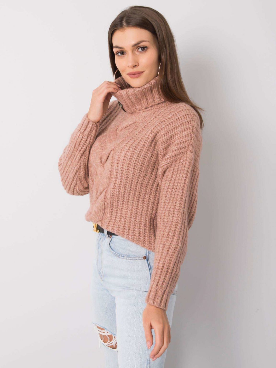 Brudnoróżowy sweter Penelope RUE PARIS