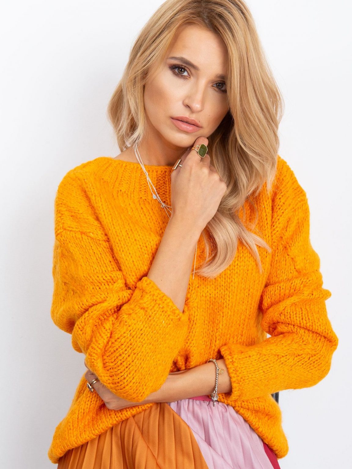 RUE PARIS Pomarańczowy sweter Tiffany