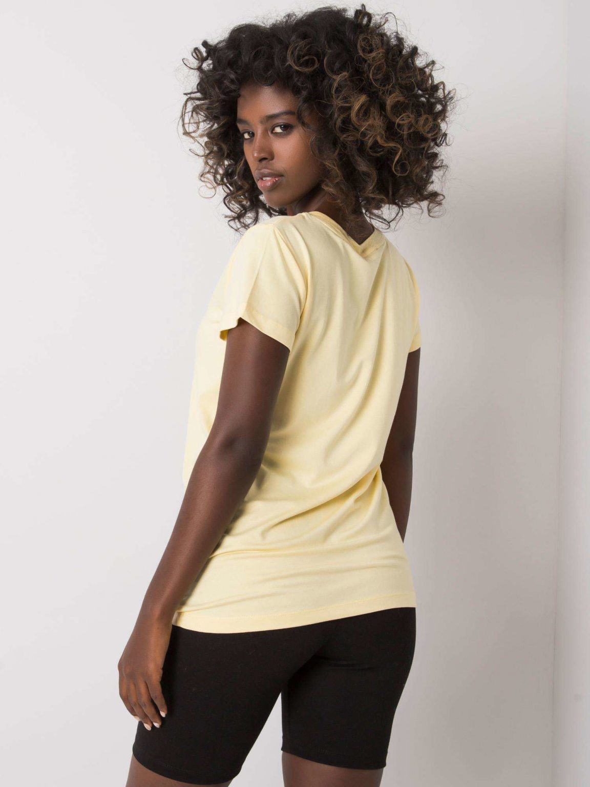 Żółty t-shirt damski Eudice FOR FITNESS