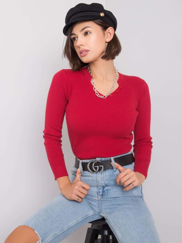 Ciemnoczerwony sweter Felicia