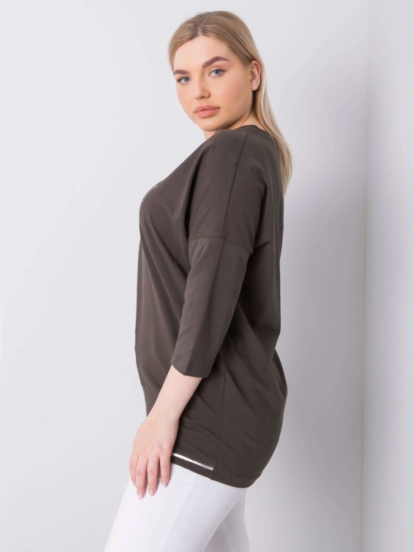 Ciemna khaki bluzka plus size Truth