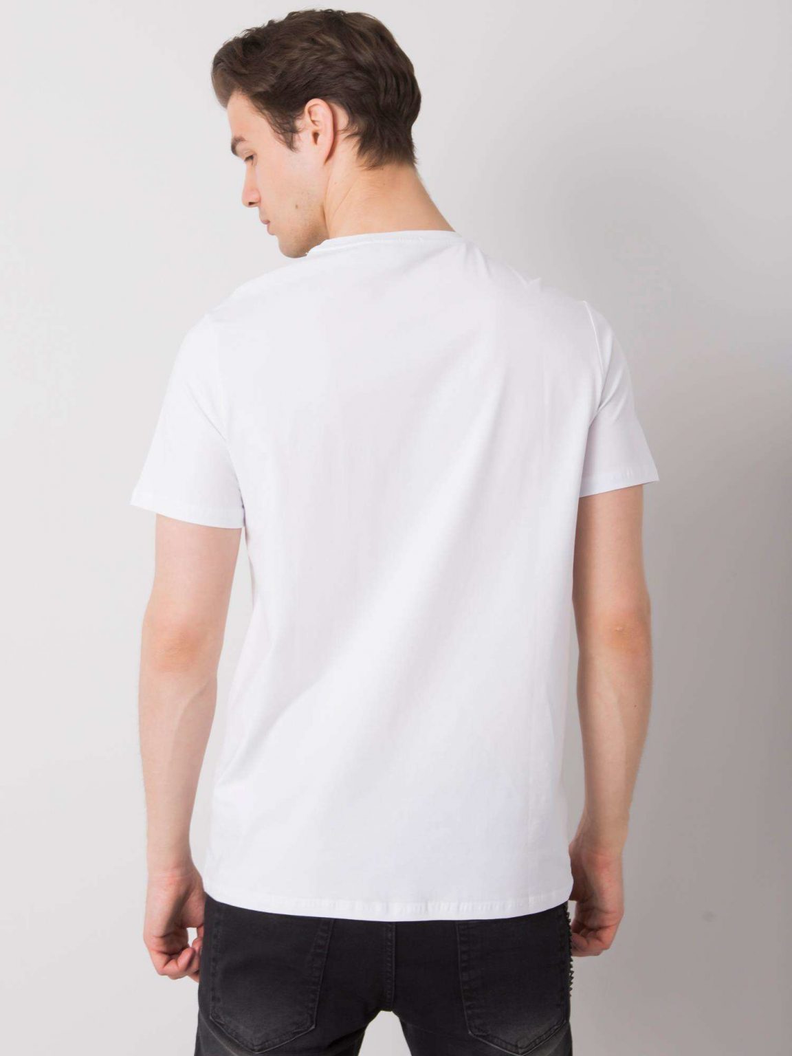 Biały t-shirt męski basic Kenneth LIWALI