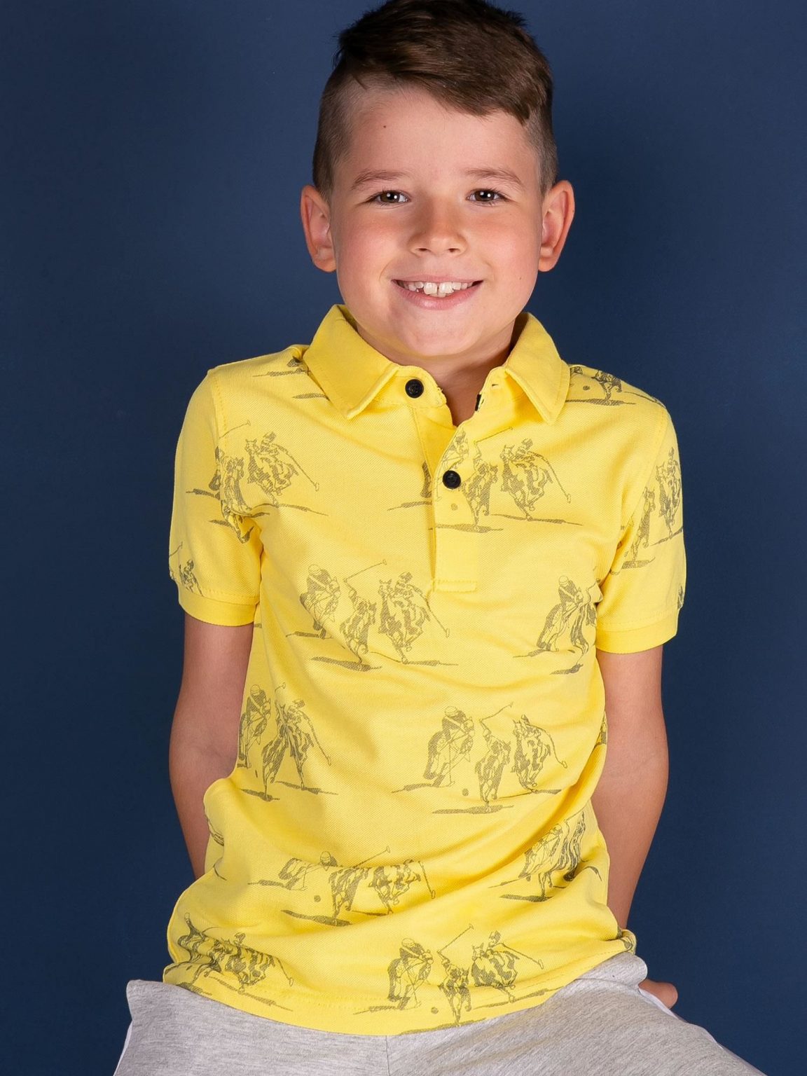 TOMMY LIFE Żółta koszulka polo dla chłopca