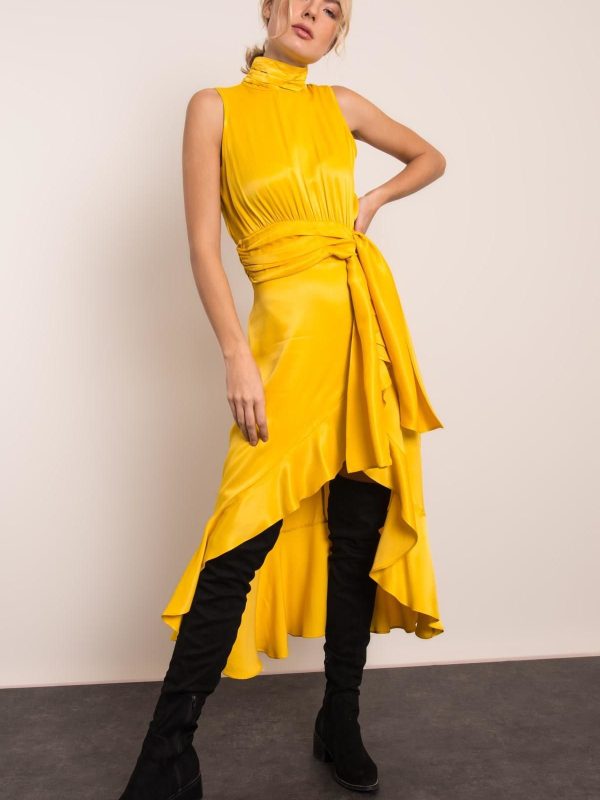 Żółta asymetryczna sukienka BSL