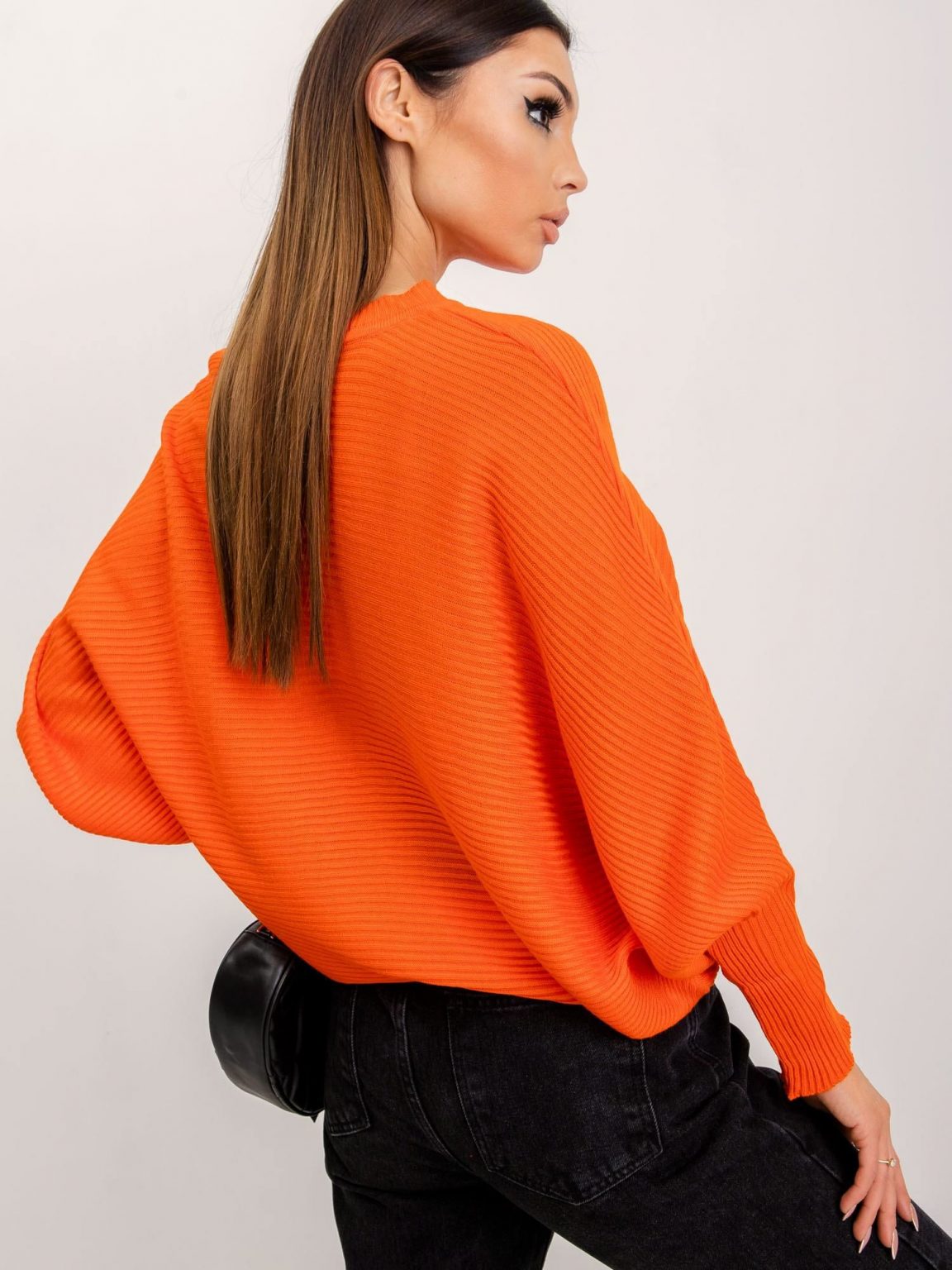 RUE PARIS Pomarańczowy sweter Pose