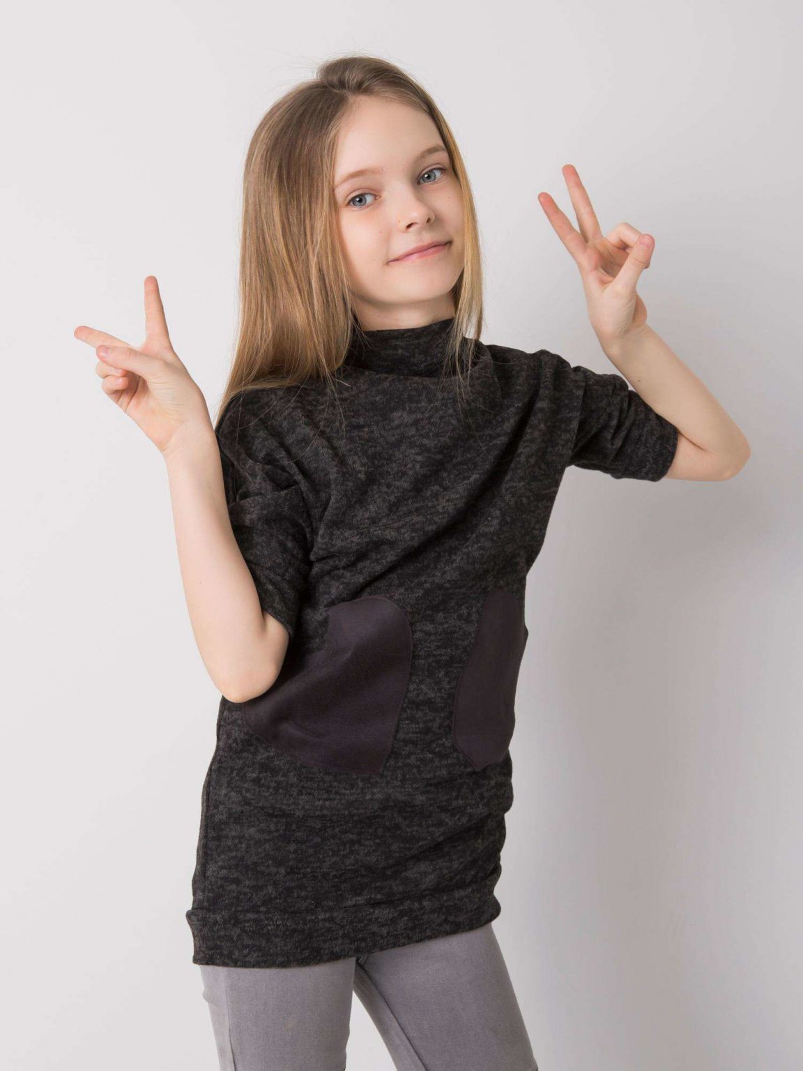 Czarna melanżowa tunika dla dziewczynki DODO KIDS