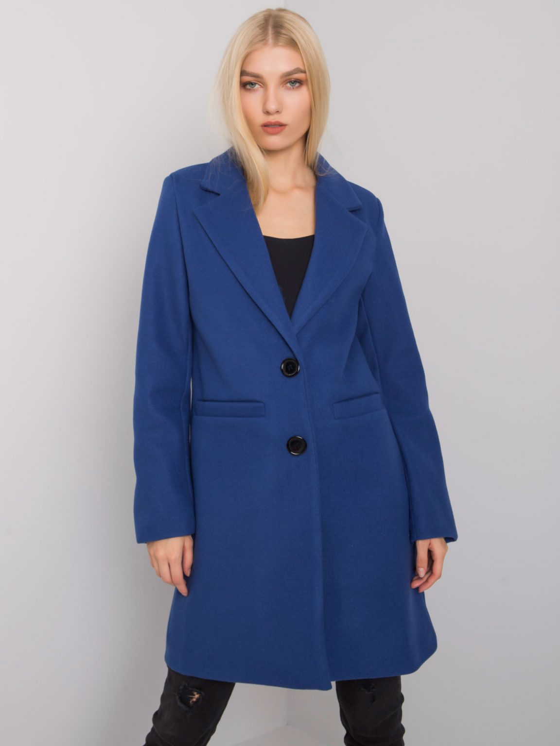 Ciemnoniebieski płaszcz Dalida