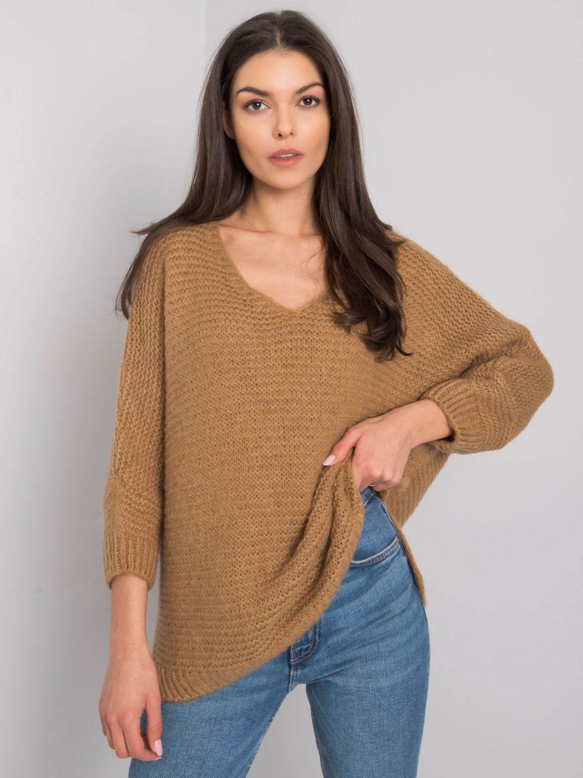 Camelowy sweter oversize Camden OCH BELLA