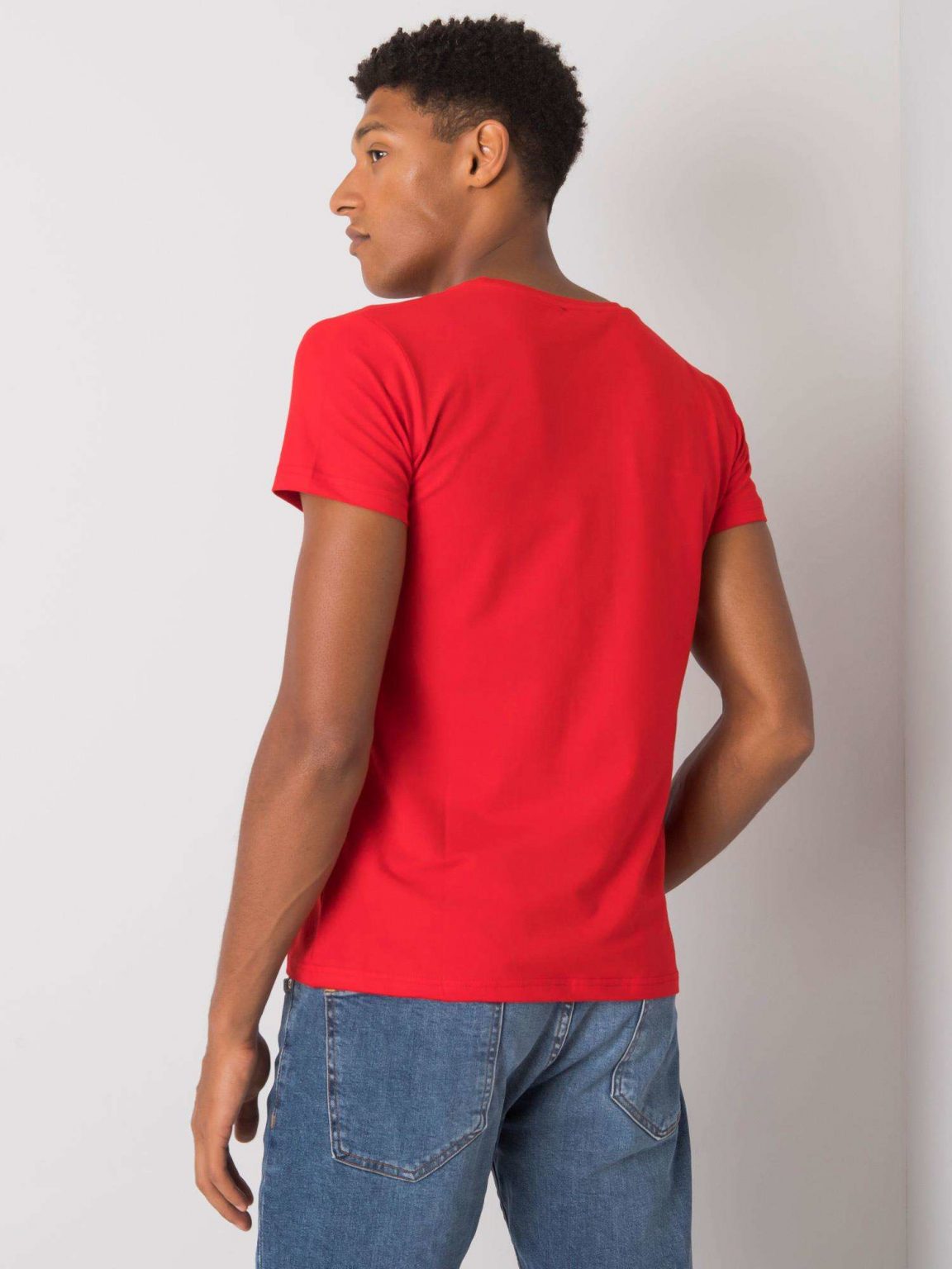 Czerwony t-shirt męski bawełniany Andreas