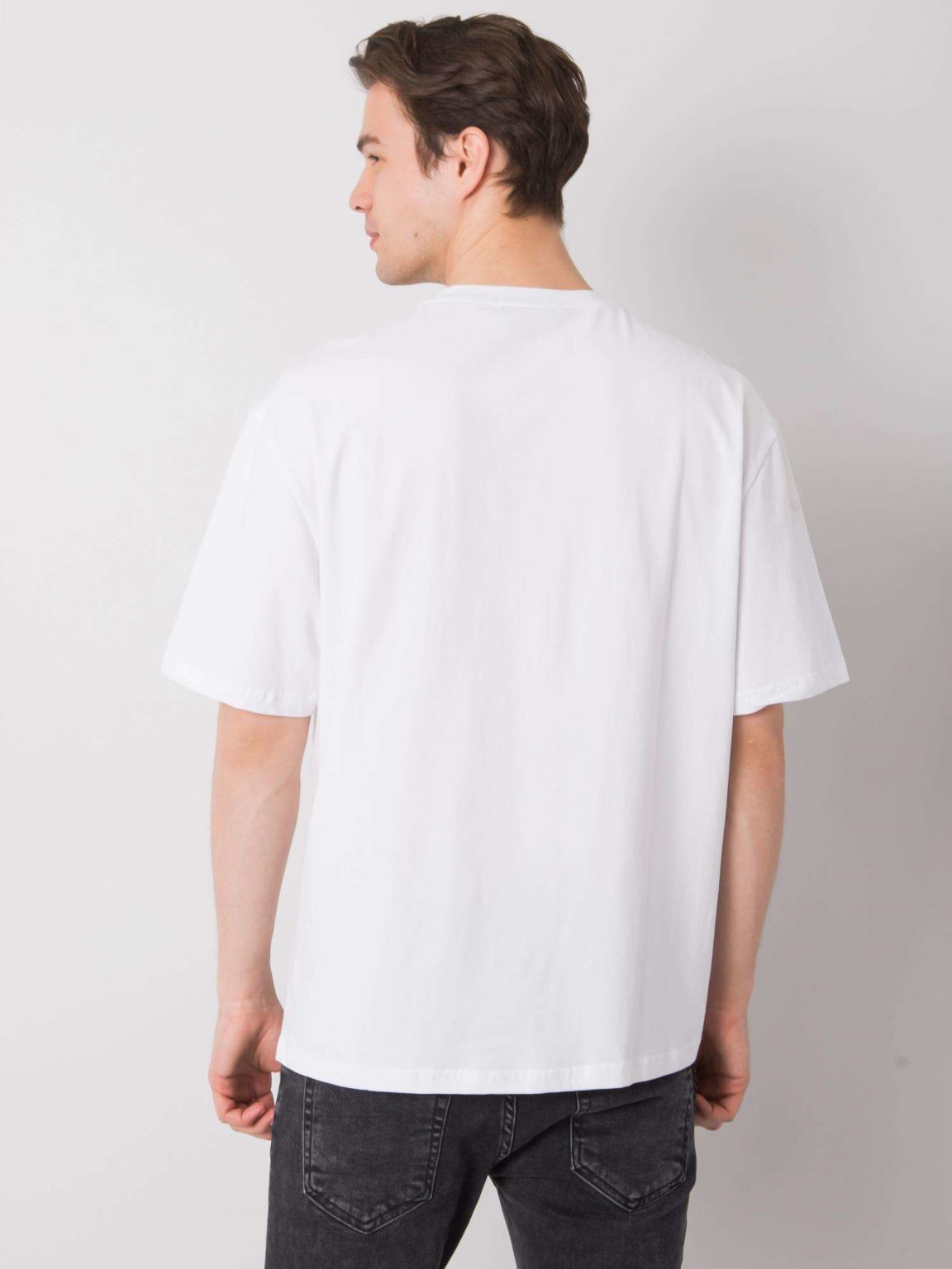 Biały t-shirt męski z napisem LIWALI