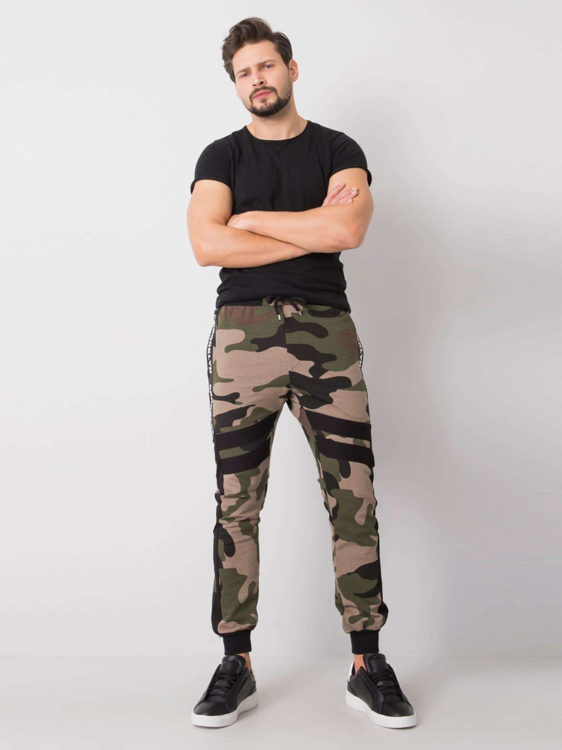Khaki spodnie dresowe męskie Drake