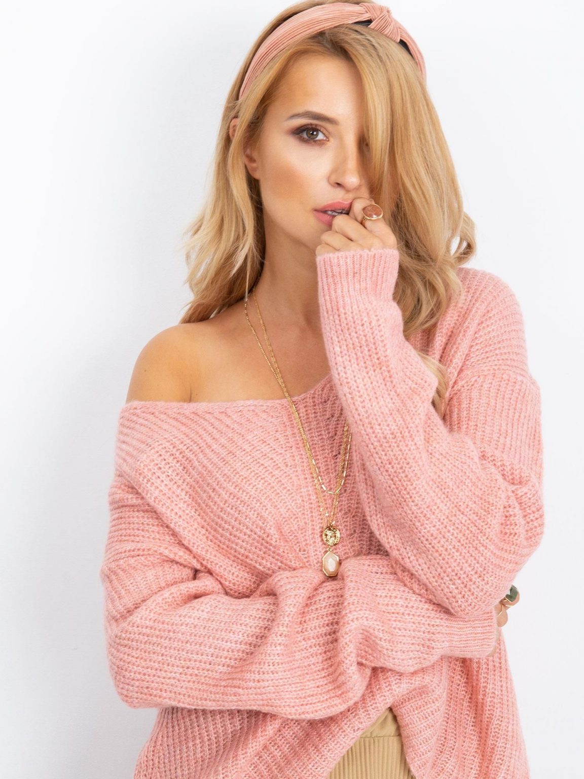 RUE PARIS Różowy sweter Touch